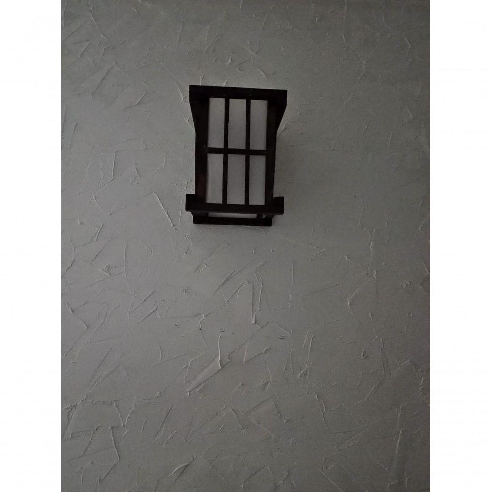 Arandela Luminária De Parede Rustica Oriental Japonês Artesanal Madeira Sala Pousada Hotel - 4