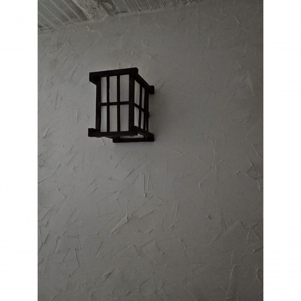 Arandela Luminária De Parede Rustica Oriental Japonês Artesanal Madeira Sala Pousada Hotel - 5