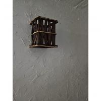 Arandela Luminária De Parede Rustico Oriental De Madeira Sala Quarto Artesanal Hotel Pousada