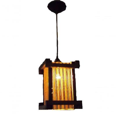 Lustre De Teto Luminária Rústico Japonês Pendente Telinha De Bambu Artesanal Sala Quarto Pousada
