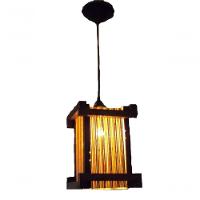 Lustre De Teto Luminária Rústico Japonês Pendente Telinha De Bambu Artesanal Sala Quarto Pousada - 1