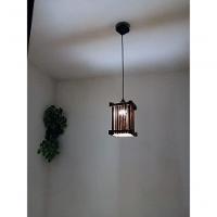 Lustre De Teto Luminária Rústico Japonês Pendente Telinha De Bambu Artesanal Sala Quarto Pousada