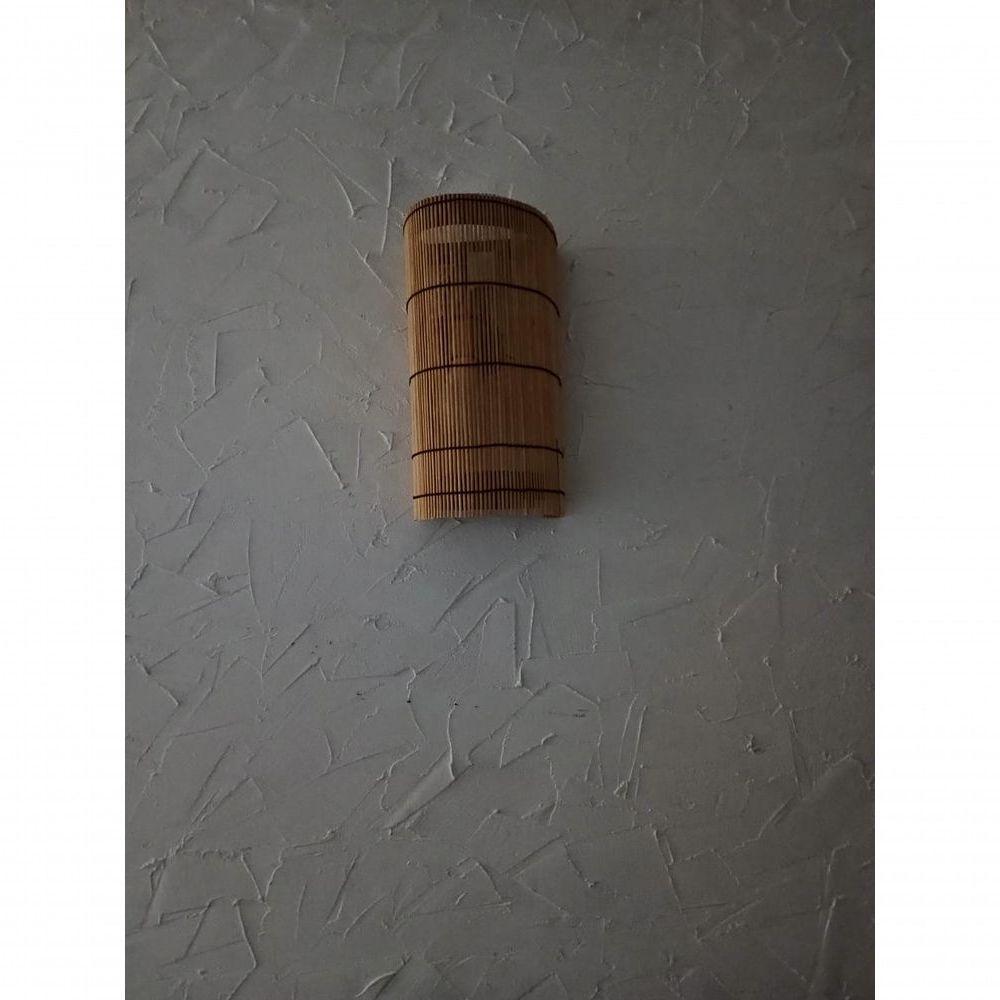 Luminária De Parede Arandela Rustica Telinha De Bambu Oval Artesanal Sala Quarto Hotel Pousada - 4