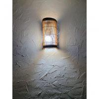 Luminária De Parede Arandela Rustica Telinha De Bambu Oval Artesanal Sala Quarto Hotel Pousada - 3