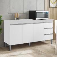 Balcão Com Tampo 3 Pt 3 G 150 Cm Andreia Branco Reajl Moveis - 7