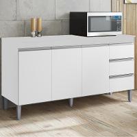 Balcão Com Tampo 3 Portas 3 Gavetas 160 Cm Andreia Branco Reajl Moveis - 2