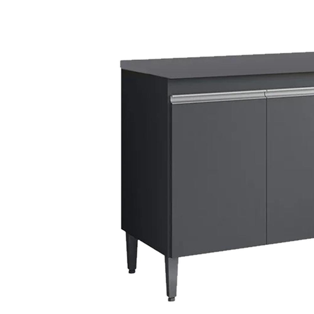 Balcão Com Tampo 3 Portas 3 Gavetas 150 Cm Andreia Cinza Reajl Moveis - 5
