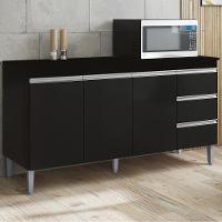 Balcão Com Tampo 3 Pt 3 G 150 Cm Andreia Preto Reajl Moveis - 2