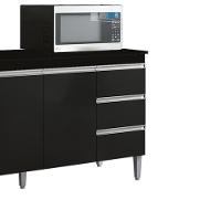 Balcão Com Tampo 3 Pt 3 G 150 Cm Andreia Preto Reajl Moveis - 6