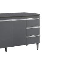 Balcão Com Tampo 3 Portas 3 Gavetas 160 Cm Andreia Cinza Reajl Moveis - 6