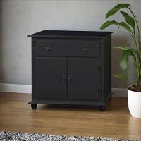 Balcão Buffet De Madeira Meyer Móveis Com 2 Portas, 1 Gaveta E Pés Torneados - Preto Laca - 1