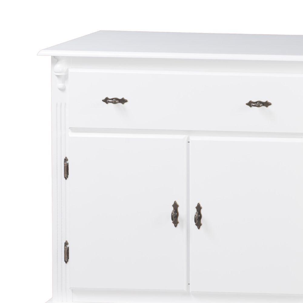 Balcão Buffet De Madeira Meyer Móveis Com 2 Portas, 1 Gaveta E Pés Torneados - Branco Laca - 3