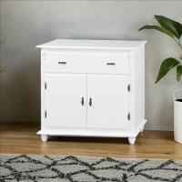 Balcão Buffet De Madeira Meyer Móveis Com 2 Portas, 1 Gaveta E Pés Torneados - Branco Laca - 1