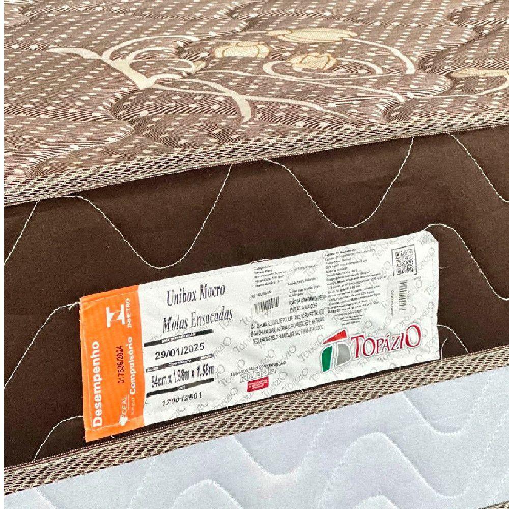 Unibox Macro Molas Ensacadas Queen 158x198x54 Cm Topazio Marrom-branco - 2