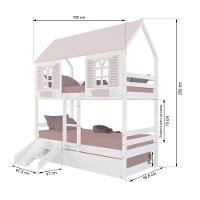 Treliche Casinha Bela Kit Escada/escorregador - Madeira Maciça Branco/rosa Megamobilia - 3