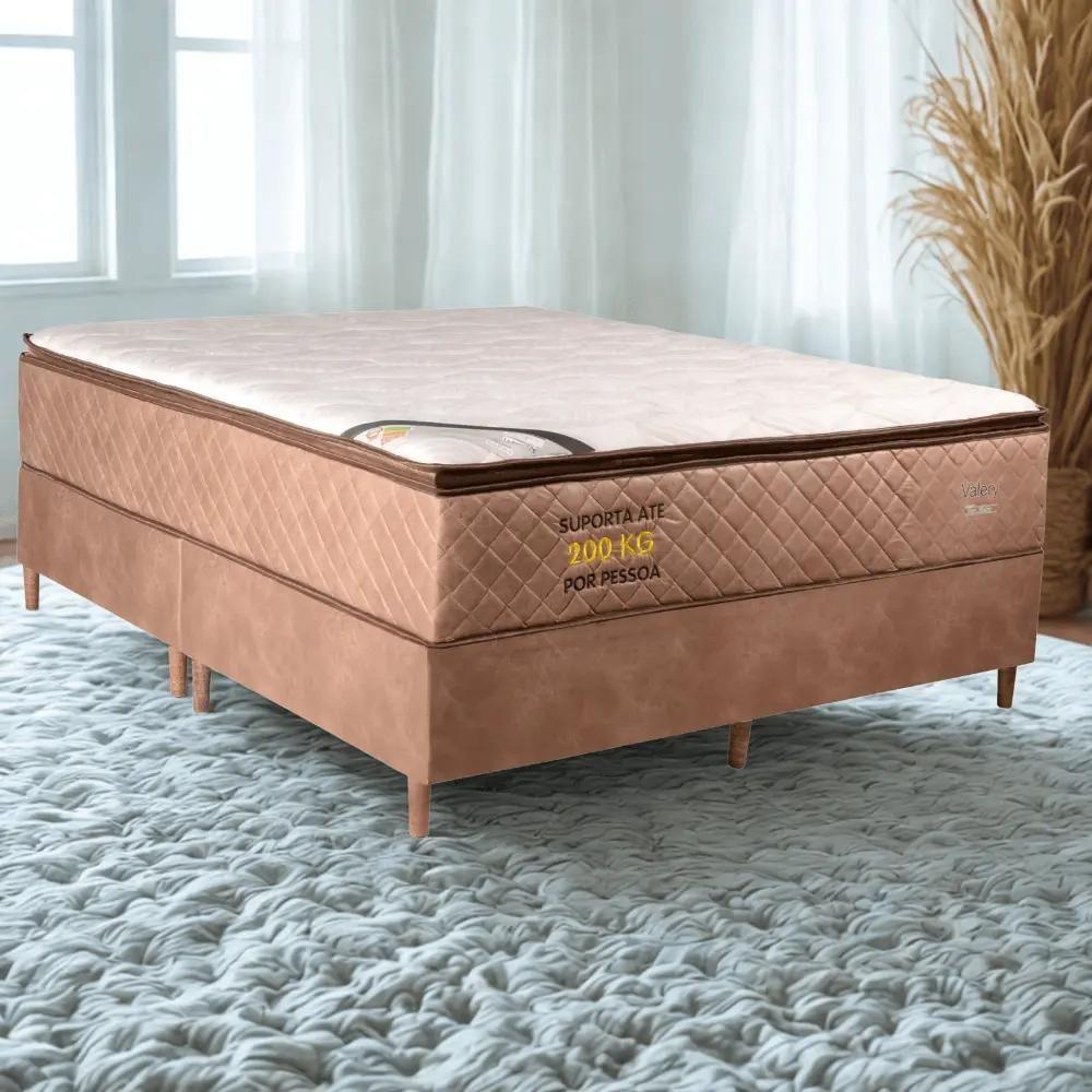Cama Box Queen + Colchão Molas Ensacadas Pillow Top Bom Pastor Valery 158cm - 3
