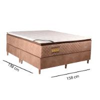 Cama Box Queen + Colchão Molas Ensacadas Pillow Top Bom Pastor Valery 158cm - 2