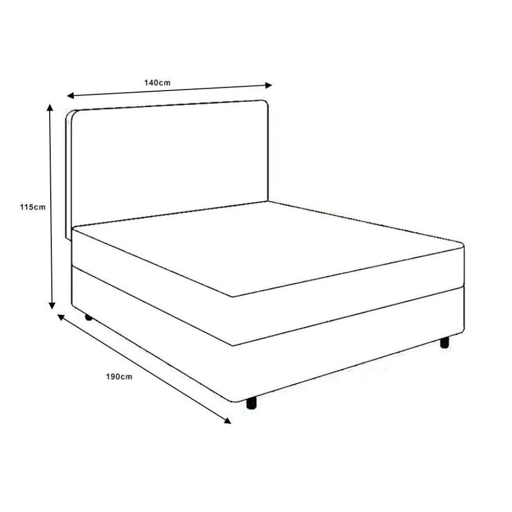 Cama Box Casal E Cabeceira + Colchão Molas Ensacadas Pillow Top Denver - 2