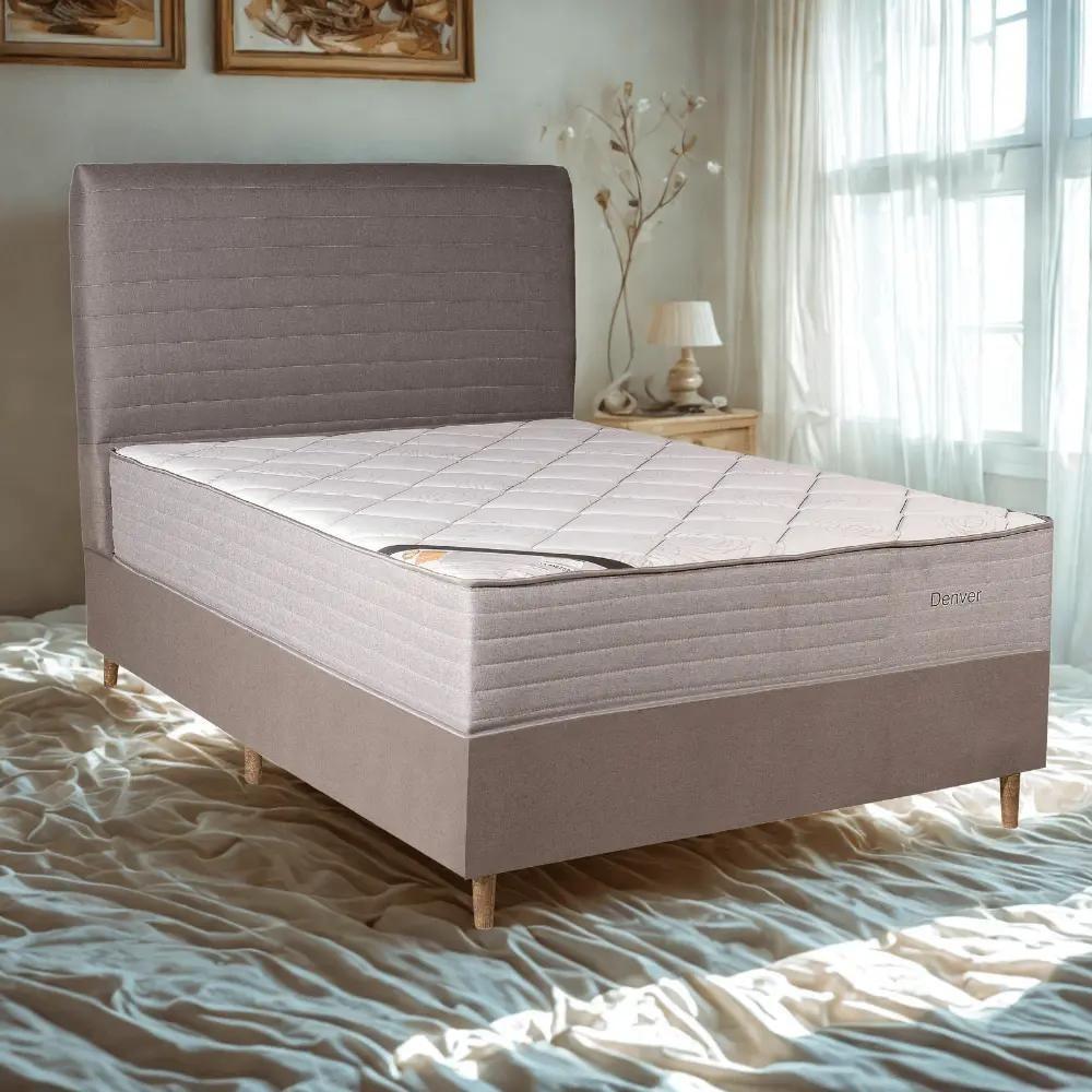 Cama Box Casal E Cabeceira + Colchão Molas Ensacadas Pillow Top Denver - 3