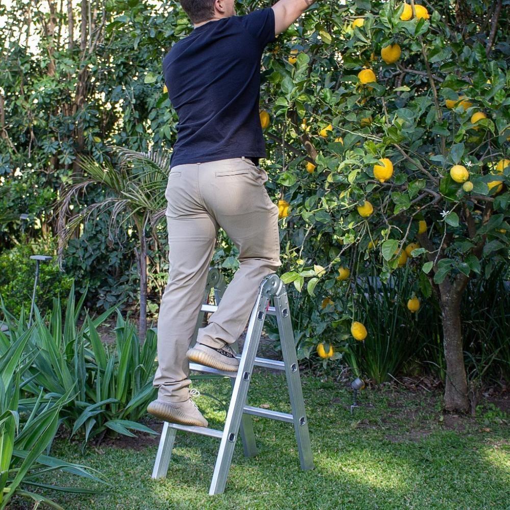 Escada Em Alumínio Com 6 Degraus De 1,75 Metros De Altura Total - 4