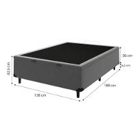 Base Cama Box Casal Com Baú 138x188x36 Sued Cinza Hadassah Cinza - 5