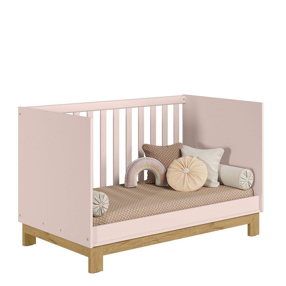 Berço Mini Cama 2 Em 1 Q Encanto Slim 4315 Qmovi Rosa Acetinado - 3