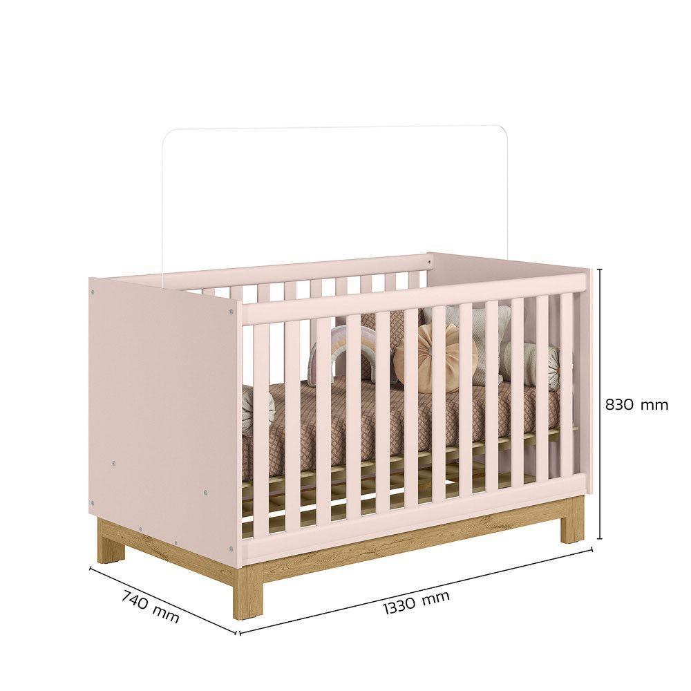 Berço Mini Cama 2 Em 1 Q Encanto Slim 4315 Qmovi Rosa Acetinado - 4