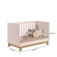 Berço Mini Cama 2 Em 1 Q Encanto Slim 4315 Qmovi Rosa Acetinado - 5