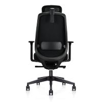 Cadeira Presidente Ergonômica Smartconfort Preta Com Apoio De Cabeça Para Escritório E Home Office Preto - 5