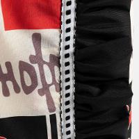 Jogo Cama Lençol Fiore Queen Estampado 180 Fios 100% Algodão Com Babadinho 4 Peças Preto Oriental Japonês - 2