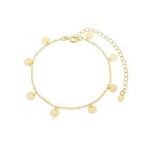 Tornozeleira Delicada Chapinhas Redondas ? Banhada A Ouro 18k | Antialérgica - 1