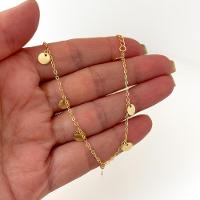 Tornozeleira Delicada Chapinhas Redondas ? Banhada A Ouro 18k | Antialérgica - 2