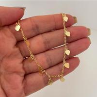 Tornozeleira Delicada Chapinhas Coração Banhada A Ouro 18k - 2
