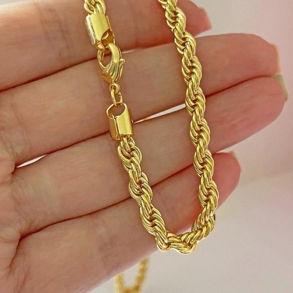 Corrente Cordão Baiano 5mm Banhado A Ouro 18k - 2