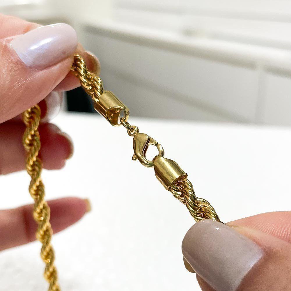 Corrente Cordão Baiano 5mm Banhado A Ouro 18k - 3