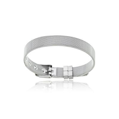 Pulseira Bracelete Unissex Lisa 9,7mm Aço Inoxidavel