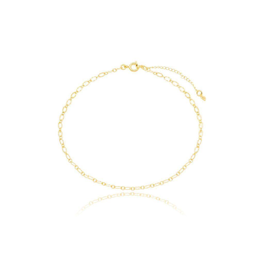 Tornozeleira Elos Delicados Feminina Banhados A Ouro 18k - 1