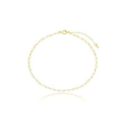 Tornozeleira Elos Delicados Feminina Banhados A Ouro 18k