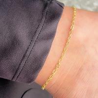 Tornozeleira Elos Delicados Feminina Banhados A Ouro 18k - 3