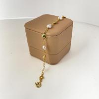 Tornozeleira Perolas Sinteticas Corações Banhada A Ouro 18k - 5