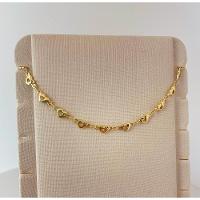 Tornozeleira Feminina Corações Vazados Banhada A Ouro 18k - 3