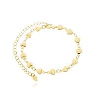 Tornozeleira Feminina Delicados Coraçãos Banhada A Ouro 18k - 1