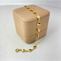 Tornozeleira Feminina Delicados Coraçãos Banhada A Ouro 18k