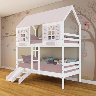 Beliche Casinha Bela Kit Escada-escorregador - Madeira Maciça Branco-rosa Megamobilia