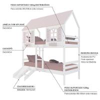 Beliche Casinha Bela Kit Escada-escorregador - Madeira Maciça Branco-rosa Megamobilia - 2