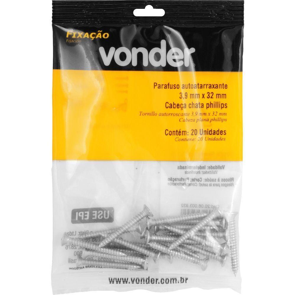 Parafuso Autoatarraxante 3,9x32 Phillips C- 20 Peças Vonder - 3