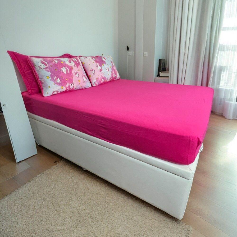 Jogo De Lençol 3 Pçs Zono Enxovais Queen Minie Estampa Unicórnio - 3