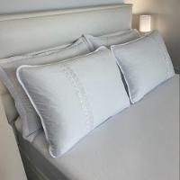 Jogo De Lençol 3 Pçs Zono Enxovais Queen Branco Estampa Branco Com Renda - 2