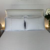 Jogo De Lençol 3 Pçs Zono Enxovais Queen Branco Estampa Branco Com Renda - 3