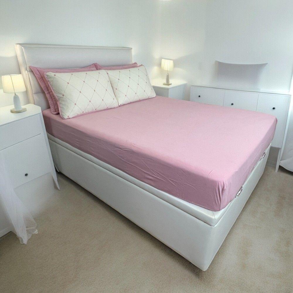 Jogo De Lençol 3 Pçs Zono Enxovais Queen Rosado Estampa Bolinha Pontilhado - 2